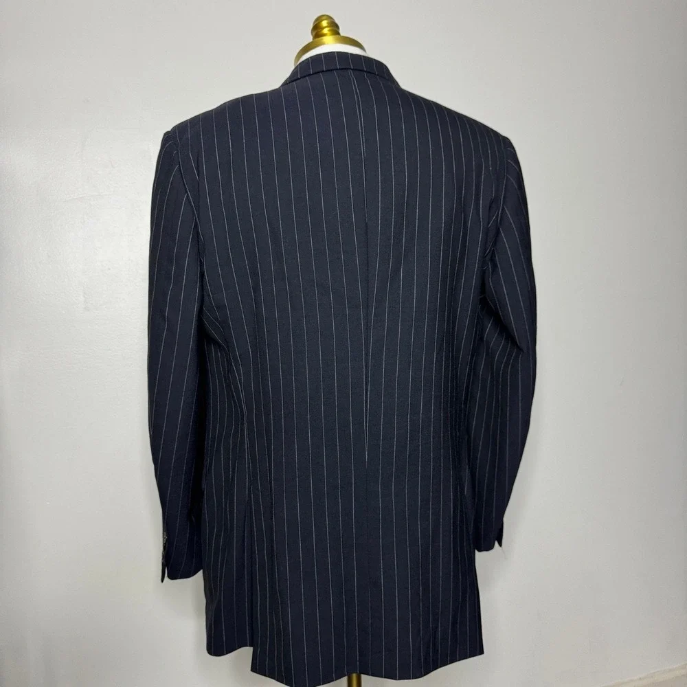 Façonnable Men's 100% Wool (56 EU)‎ 44L 32W Pinstripe Two-Piece Suit Classic Fit